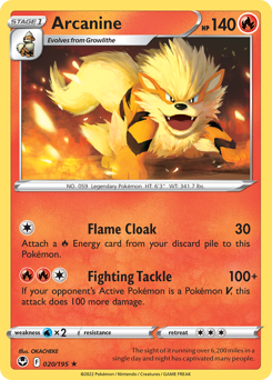 Arcanine z edície Silver Tempest, karta č.20