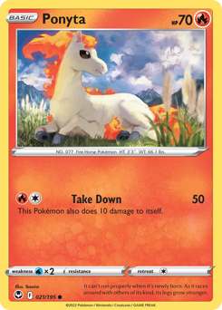 Ponyta z edície Silver Tempest, karta č.21