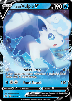 Alolan Vulpix V z edície Silver Tempest, karta č.33
