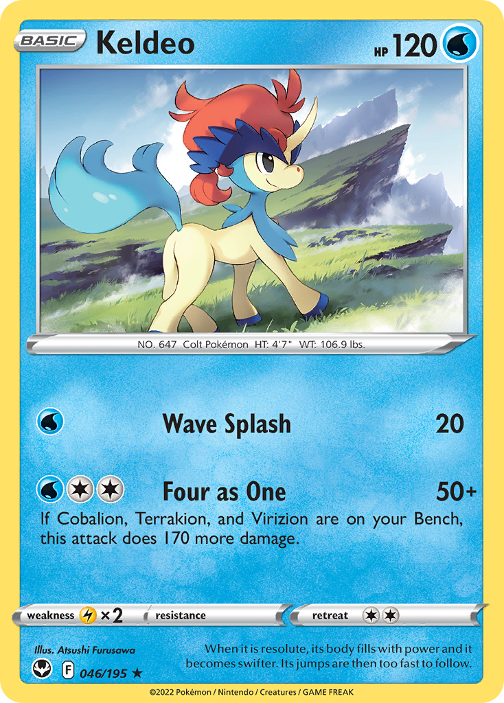Keldeo z edície Silver Tempest, karta č.46