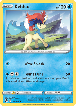 Keldeo z edície Silver Tempest, karta č.46