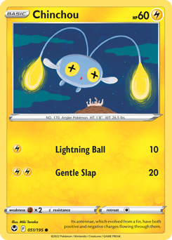 Chinchou z edície Silver Tempest, karta č.51