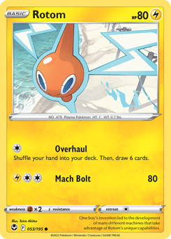 Rotom z edície Silver Tempest, karta č.53