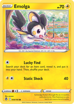 Emolga z edície Silver Tempest, karta č.54