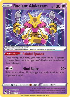 Radiant Alakazam z edície Silver Tempest, karta č.59