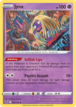 Jynx z edície Silver Tempest, karta č.62