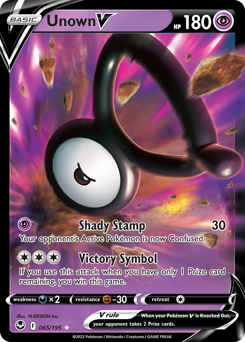 Unown V z edície Silver Tempest, karta č.65