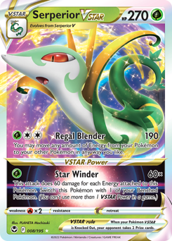Serperior VSTAR z edície Silver Tempest, karta č.8