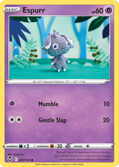 Espurr z edície Silver Tempest, karta č.81