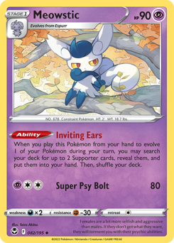 Meowstic z edície Silver Tempest, karta č.82