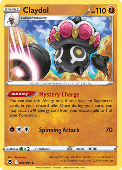 Claydol z edície Silver Tempest, karta č.94