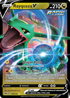 Rayquaza V z edície Crown Zenith, karta č.100