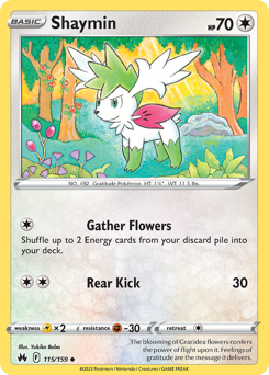 Shaymin z edície Crown Zenith, karta č.115