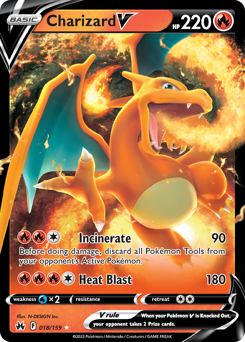 Charizard V z edície Crown Zenith, karta č.18