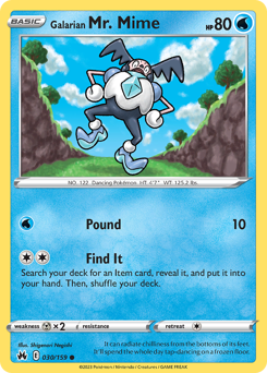 Galarian Mr. Mime z edície Crown Zenith, karta č.30