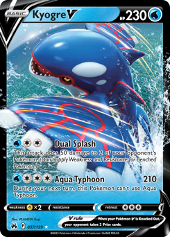 Kyogre V z edície Crown Zenith, karta č.37