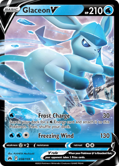 Glaceon V z edície Crown Zenith, karta č.38