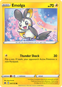 Emolga z edície Crown Zenith, karta č.47