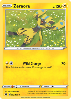 Zeraora z edície Crown Zenith, karta č.52
