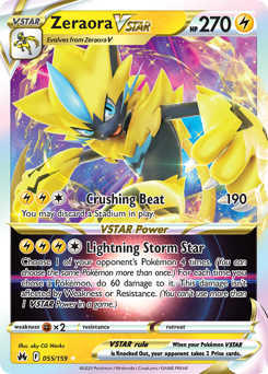 Zeraora VSTAR z edície Crown Zenith, karta č.55