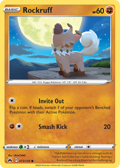 Rockruff z edície Crown Zenith, karta č.73