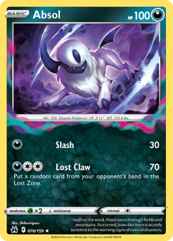 Absol z edície Crown Zenith, karta č.76