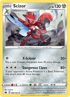 Scizor z edície Crown Zenith, karta č.86