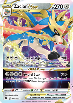 Zacian VSTAR z edície Crown Zenith, karta č.96