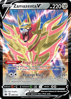 Zamazenta V z edície Crown Zenith, karta č.98