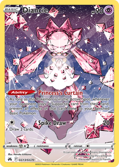 Diancie z edície Crown Zenith Galarian Gallery, karta č.GG13