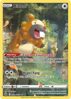 Bidoof z edície Crown Zenith Galarian Gallery, karta č.GG29