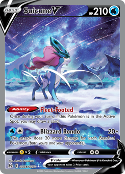 Suicune V z edície Crown Zenith Galarian Gallery, karta č.GG38