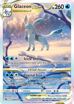 Glaceon VSTAR z edície Crown Zenith Galarian Gallery, karta č.GG40