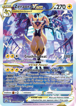 Zeraora VSTAR z edície Crown Zenith Galarian Gallery, karta č.GG43