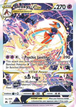 Deoxys VSTAR z edície Crown Zenith Galarian Gallery, karta č.GG46