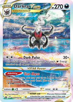 Darkrai VSTAR z edície Crown Zenith Galarian Gallery, karta č.GG50