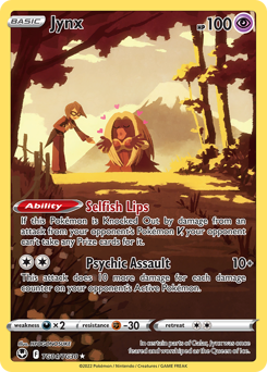 Jynx z edície Silver Tempest Trainer Gallery, karta č.TG04