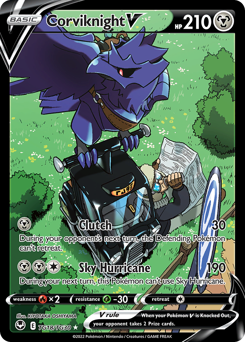 Corviknight V z edície Silver Tempest Trainer Gallery, karta č.TG18