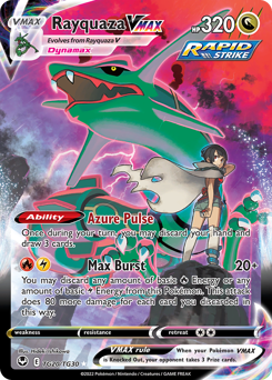 Rayquaza VMAX z edície Silver Tempest Trainer Gallery, karta č.TG20