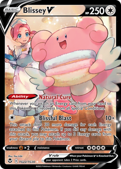 Blissey V z edície Silver Tempest Trainer Gallery, karta č.TG22