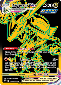 Rayquaza VMAX z edície Silver Tempest Trainer Gallery, karta č.TG29
