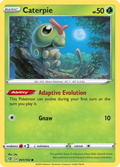 Caterpie z edície Rebel Clash, karta č.1
