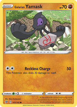 Galarian Yamask z edície Rebel Clash, karta č.101