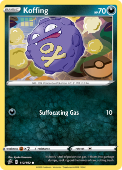 Koffing z edície Rebel Clash, karta č.112