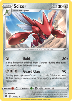 Scizor z edície Rebel Clash, karta č.128