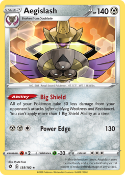 Aegislash z edície Rebel Clash, karta č.135