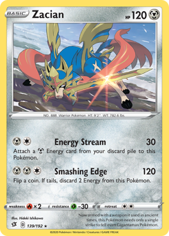 Zacian z edície Rebel Clash, karta č.139
