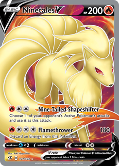 Ninetales V z edície Rebel Clash, karta č.177
