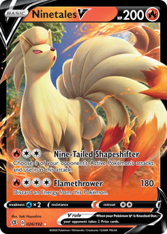 Ninetales V z edície Rebel Clash, karta č.26