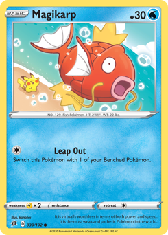 Magikarp z edície Rebel Clash, karta č.39